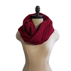 celeste red knit circle scarf wool cashmere blend